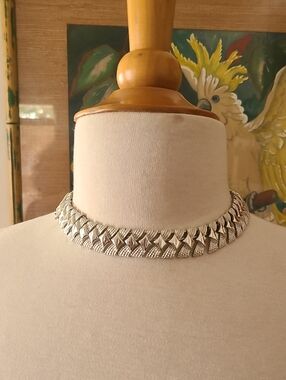 Vintage Signed Coro Mid-Century Silvertone Choker 17"